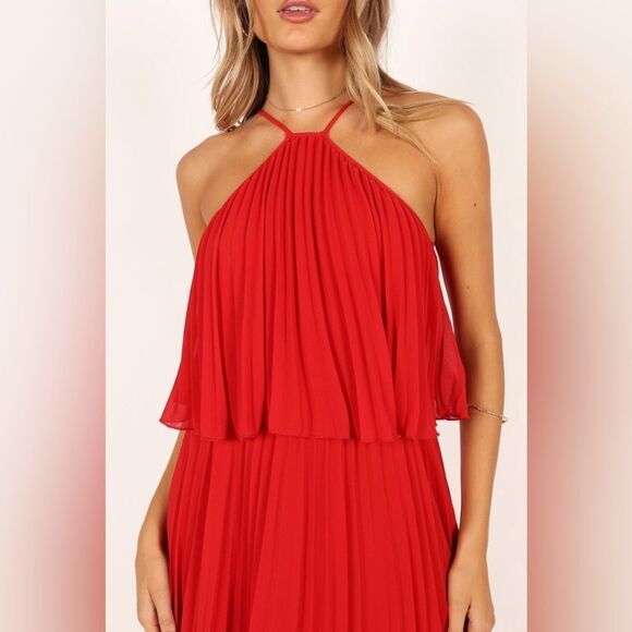 Petal & Pup Gia Pleated Halterneck Maxi Dress XL NWT $109 - Picture 4 of 7